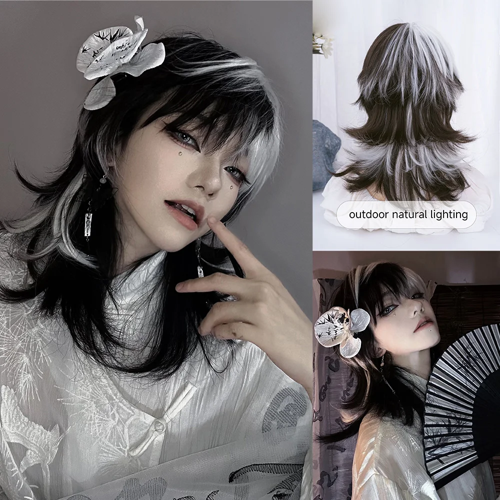 Synthetic Braided Wigs For Black Women - Perruques synthétiques noires et blanches avec