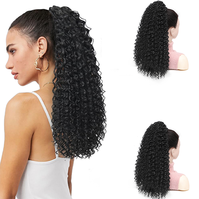 Drawstring Afro Curly Puff Ponytail - Queue de cheval afro bouclée, postiche