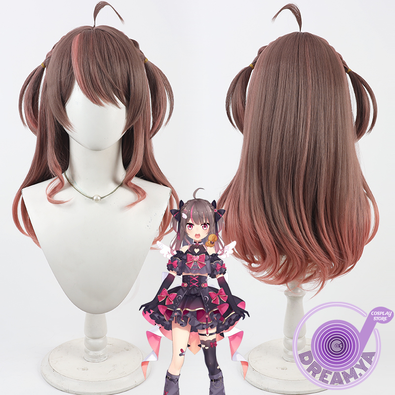 Synthetic Wigs - Natsuiro Matsuri Cosplay perruque Vtuber marron