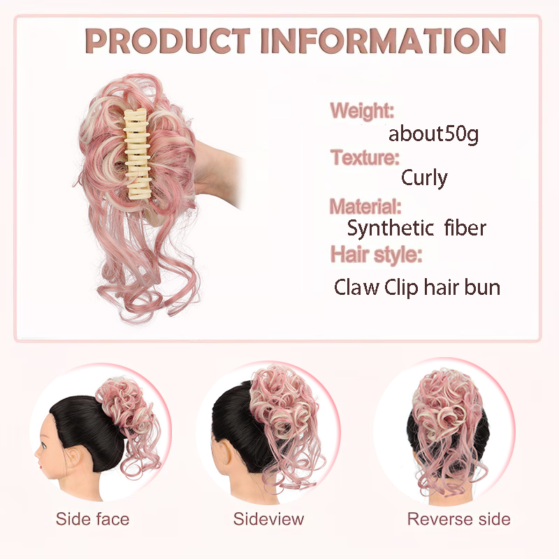 Chignon synthétique bouclé à p - Claw Clip Messy Bun Hair Piece avis et prix