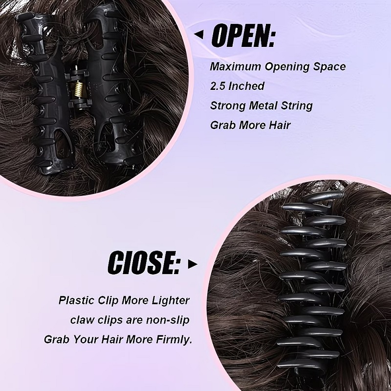 Chignon synthétique bouclé à p - Claw Clip Messy Bun Hair Piece avis et prix