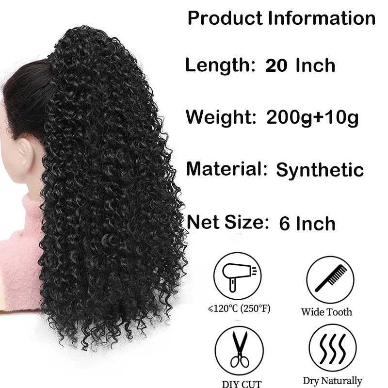 Queue de cheval afro bouclée,  - Drawstring Afro Curly Puff Ponytail avis et prix