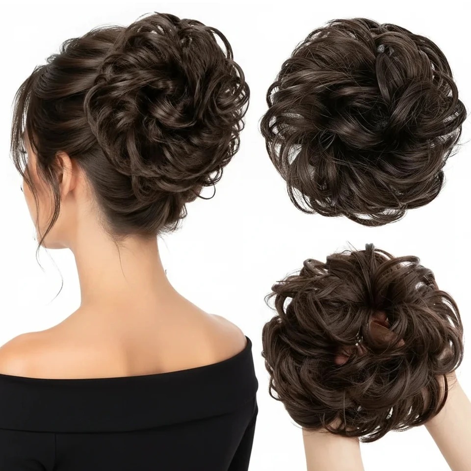 Chignon ondulé et bouclé éléga - Claw Clip Messy Bun Hair Piece avis et prix