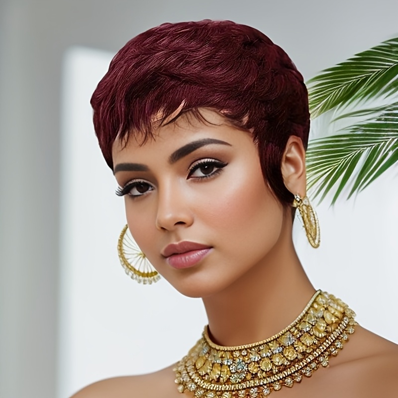 Perruque courte en cheveux hum - Short Pixie Cut Wig Human Hair Cheap avis et prix
