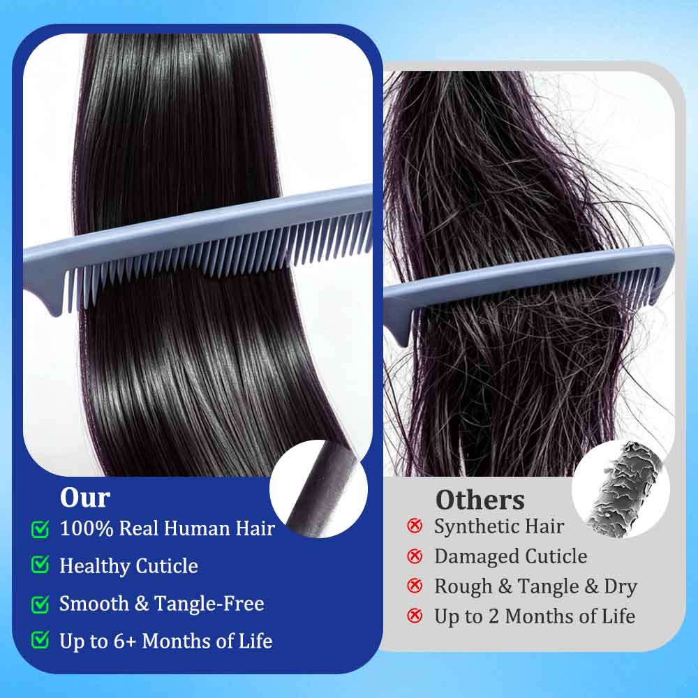 63 pièces/3 paquets d'extensio - Invisible Tape In Extensions Real Hair avis et prix