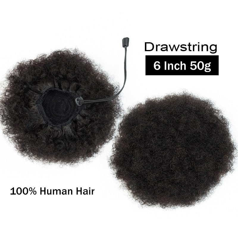 Afro crépus bouffées 100% chev - Drawstring Afro Curly Puff Ponytail avis et prix